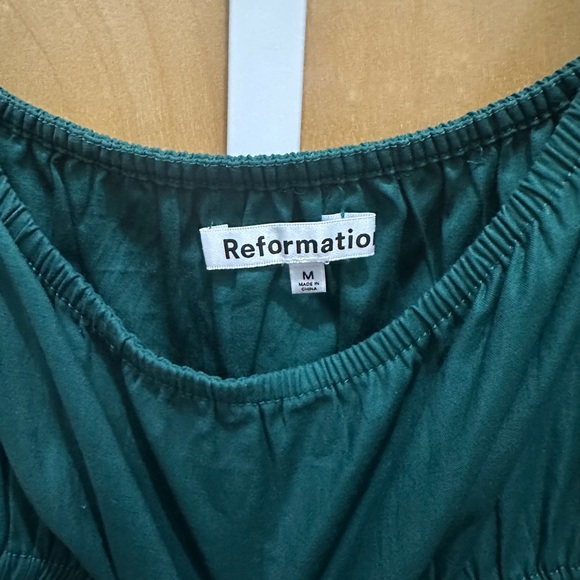 Reformation Woods Dress Emerald - Size M - Picture 3 of 7